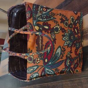 Longaberger Homestead Vintage Small Tote Purse Floral Paisley